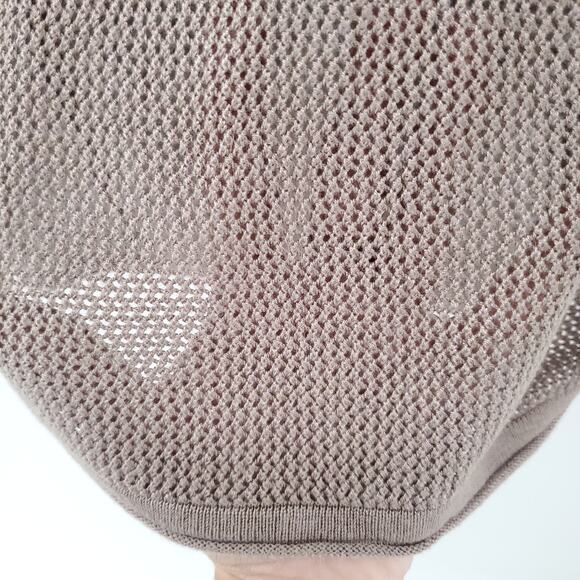 525america Classic Raglan Beige and Black Stripe Loose Knit Semi Sheer Sweater S - Picture 8 of 11